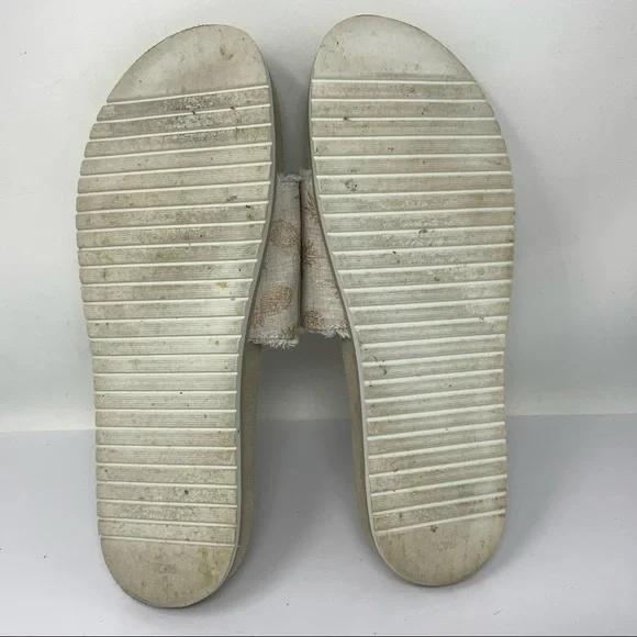 Toms Pineapple Slides. Size 10. Tan And Gold. - Picture 3 of 7